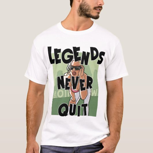 LEGENDES STOPPEN NOOIT T-SHIRT (Voorkant)