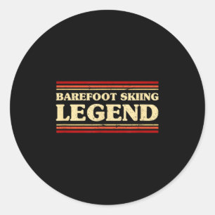 Legendes van blotsvoets skiën Blotsvoets avonespor Ronde Sticker