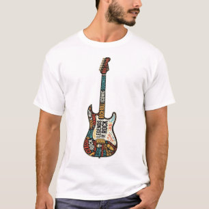 Legendes Van Rockgitaar T-Shirt, Vintage Rockmuzie T-shirt
