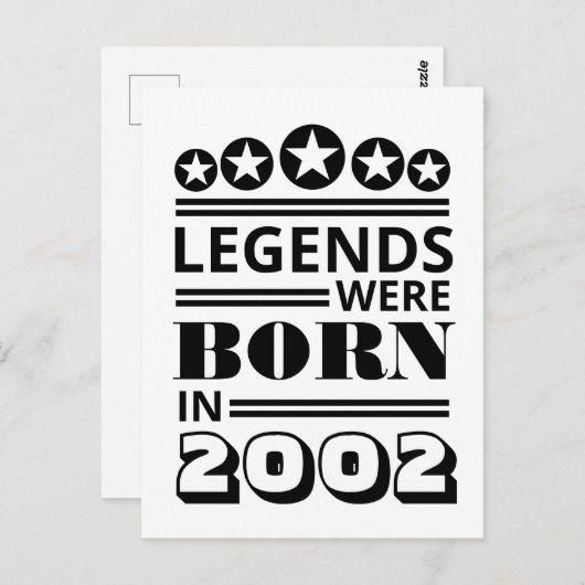 Legendes werden geboren briefkaart (Voorkant / Achterkant)