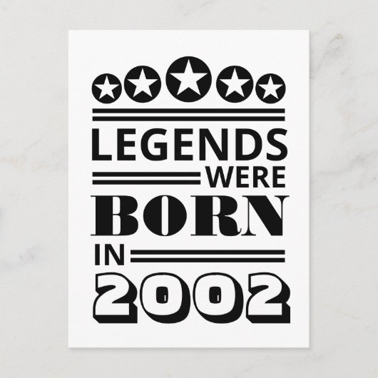 Legendes werden geboren briefkaart (Voorkant)