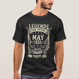 Legendes werden geboren in 1963 62e verjaardag cad t-shirt