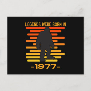 Legendes werden geboren in 1977 Bigfoot Retro Briefkaart
