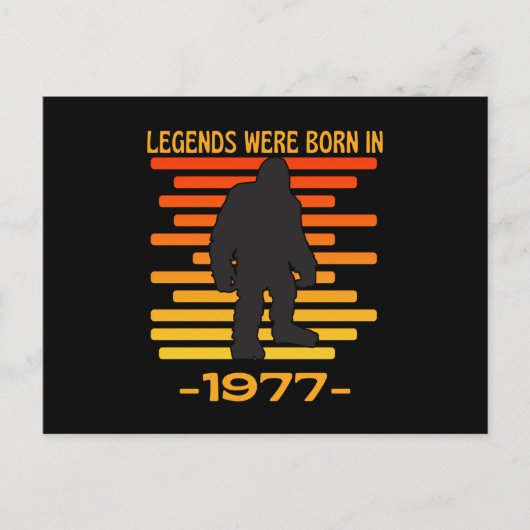 Legendes werden geboren in 1977 Bigfoot Retro Briefkaart (Voorkant)