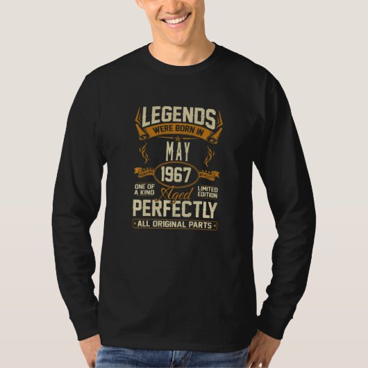 Legendes werden geboren in mei 1967 t-shirt (Voorkant)