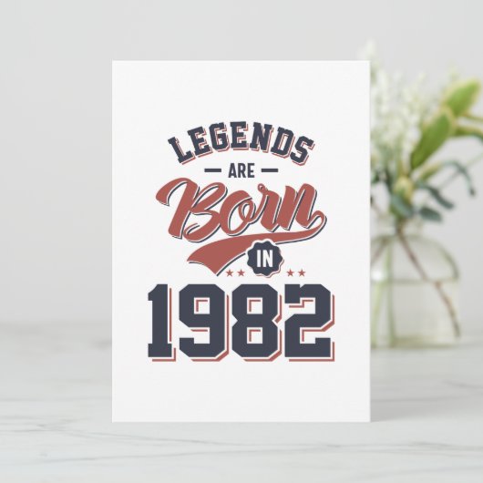 Legendes worden geboren in 1982 Verjaardagscadeau Kaart (Staand voorkant)