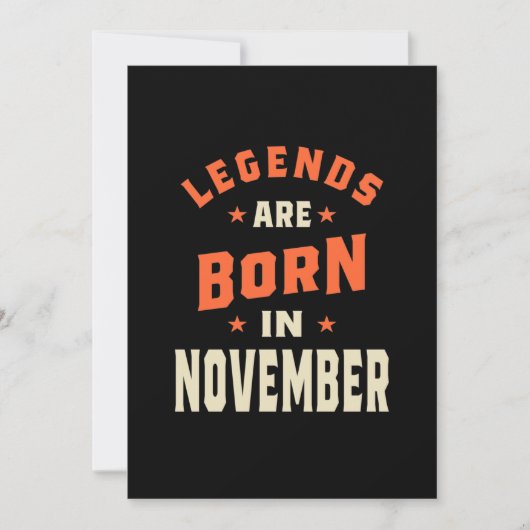 Legendes worden geboren in november - November Ver Kaart (Voorkant)