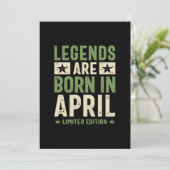 Legendes worden in april geboren - April Verjaarda Kaart (Staand voorkant)