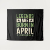Legendes worden in april geboren - April Verjaarda Wandkleed (Voorkant (horizontaal))