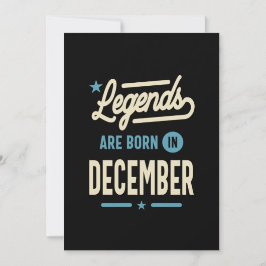 Legendes worden in december geboren - December ver Kaart (Voorkant)