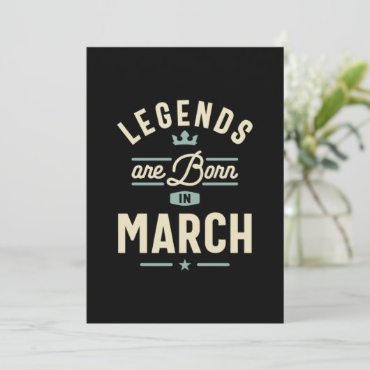 Legendes worden in maart geboren - Verjaardag in m Kaart (Staand voorkant)