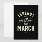 Legendes worden in maart geboren - Verjaardag in m Kaart (Voorkant / Achterkant)
