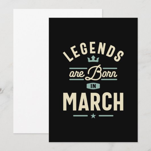 Legendes worden in maart geboren - Verjaardag in m Kaart (Voorkant / Achterkant)
