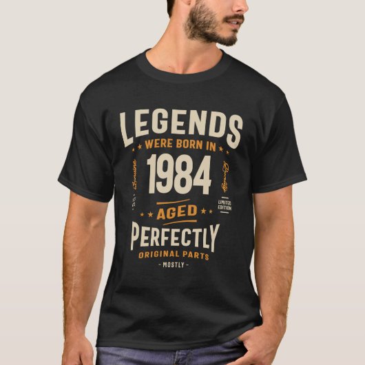 Legends 1984 Verjaardag 39 jaar oud T-shirt (Voorkant)