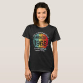 Legends Are Born In August 1968 Retro T-shirt (Voorkant volledig)