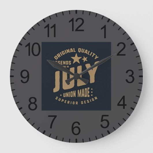 Legends Are Born in July Original Quality Grote Klok (Voorkant)