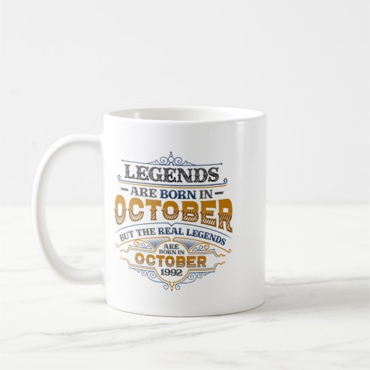 Legends Are Born In October 1992 Womens Birthday C Koffiemok (Links)