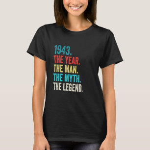 Legends geboren in 1943 Man 79 jaar oud 79e verjaa T-shirt
