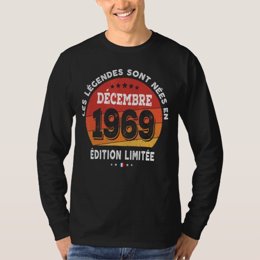 Legends geboren in december 1969 53e verjaardag 53 t-shirt (Voorkant)