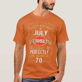 Legends geboren in juli 1952 70e verjaardag 70 jaa t-shirt