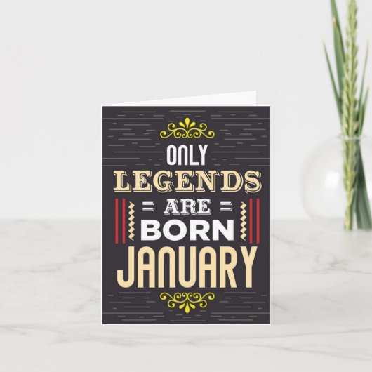 Legends Geboren januari Verjaardag Kaart (Voorkant)