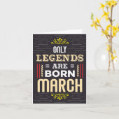 Legends Geboren Maart Verjaardag Kaart (Gele Bloem)