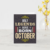 Legends Geboren Oktober Verjaardag Kaart (Gele Bloem)