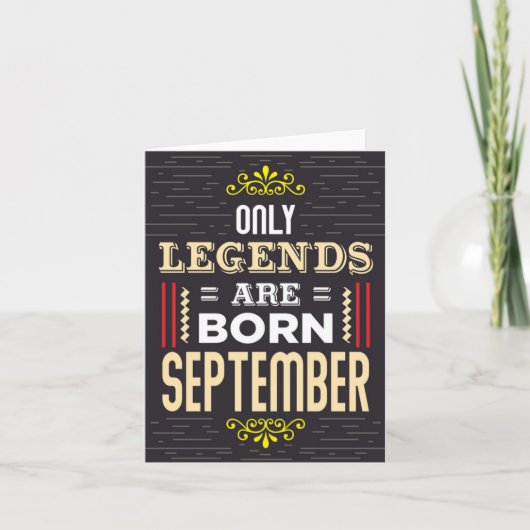 Legends Geboren September Verjaardag Kaart (Voorkant)