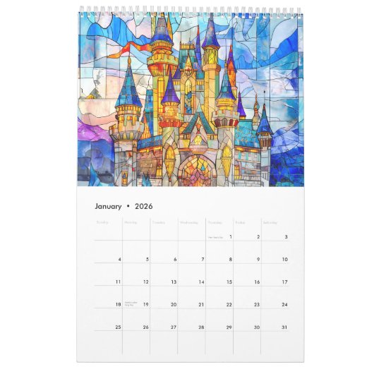 Legends in Glass – Medieval Fantasy Calendar 2026 Kalender (Jan 2026)