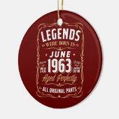 Legends June 1963 Gift 59 Year Old 59th Birthday Keramisch Ornament (Links)