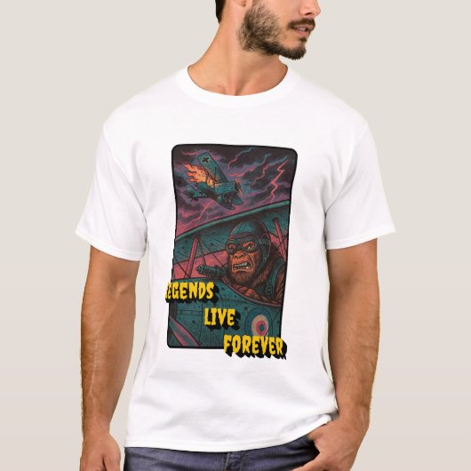 Legends Live Forever – Bigfoot WWI Dogfight T-shirt (Voorkant)