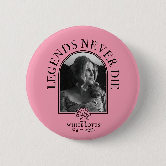 Legends Never Die - De Witte Lotus Ronde Button 5,7 Cm (Voorkant)