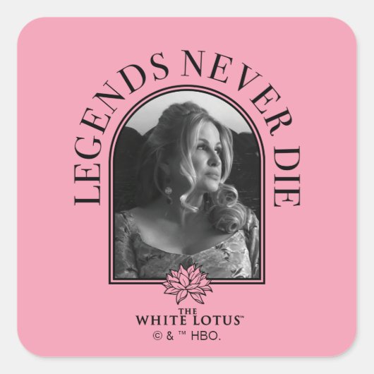 Legends Never Die - De Witte Lotus Vierkante Sticker (Voorkant)