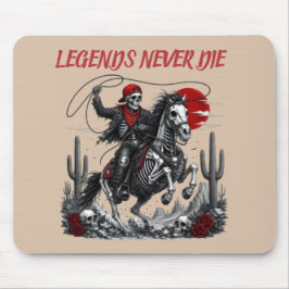 LEGENDS NEVER DIE – Skelet Cowboy op Paard Muismat
