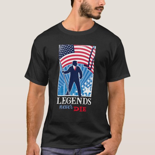 Legends Never Die Trump 2024 T-shirt voor mannen (Voorkant)