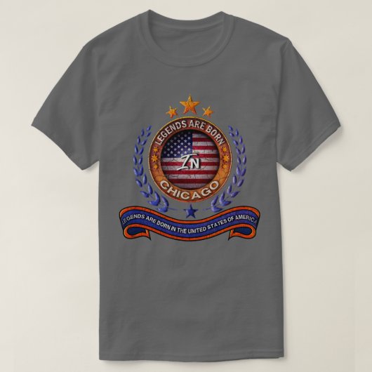 Legends of Chicago en de Retro USA Vlag T-shirt (Design voorkant)