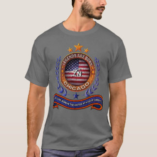 Legends of Chicago en de Retro USA Vlag T-shirt