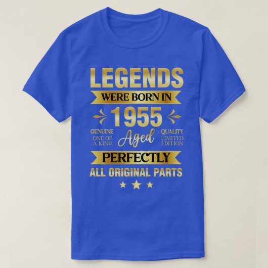 Legends werd geboren in 1955 t-shirt (Design voorkant)