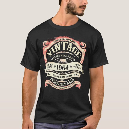 Legends werd geboren in 1964 60e verjaardag t-shirt (Voorkant)