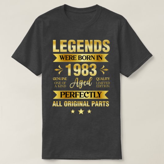Legends werd geboren in 1983 t-shirt (Design voorkant)
