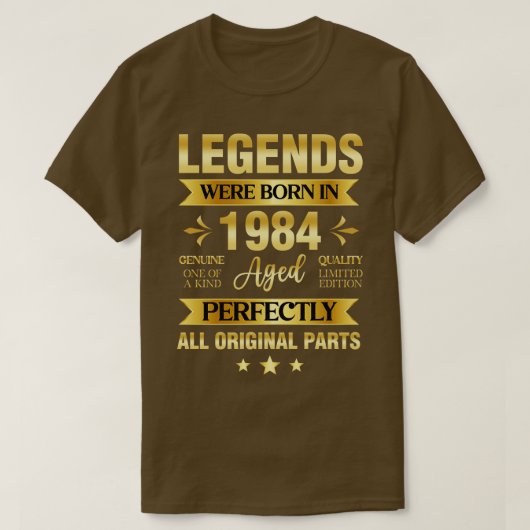Legends werd geboren in 1984 t-shirt (Design voorkant)
