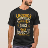 Legends werd geboren in augustus 1953 70e verjaard t-shirt (Voorkant)