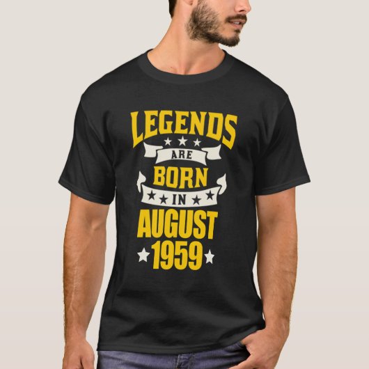 Legends werd geboren in augustus 1959 t-shirt (Voorkant)