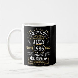 Legends werd geboren in juli 1986 37e verjaardag 3 koffiemok