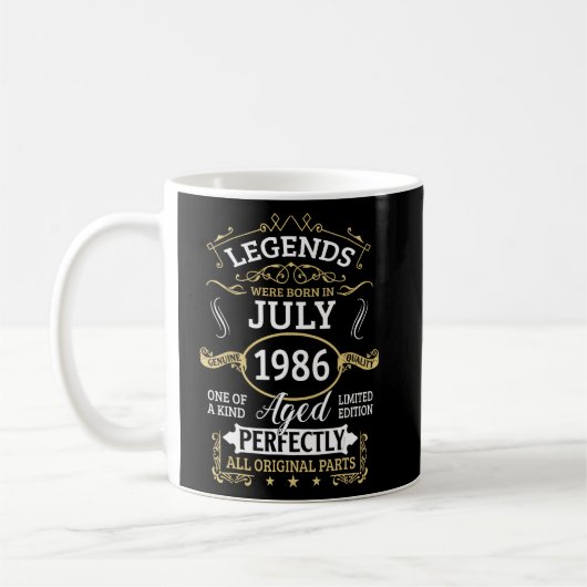 Legends werd geboren in juli 1986 37e verjaardag 3 koffiemok (Links)