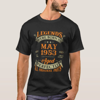 Legends werd geboren in mei 1953 70th t-shirt
