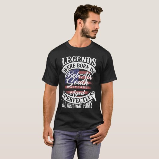 Legends werden geboren in Bel Air South Maryland V T-shirt (Voorkant volledig)