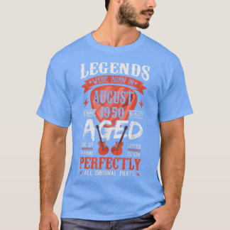 Legends Were Born in August 1950Guitar Pick Guitar T-shirt