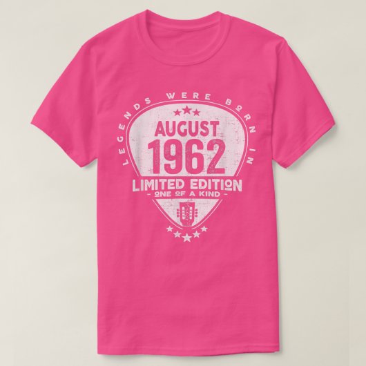 Legends Were Born In August 1962Guitar 2077 T-shirt (Design voorkant)