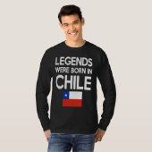 Legends Were Born In Chile Chilean Flag Pride Root T-shirt (Voorkant volledig)